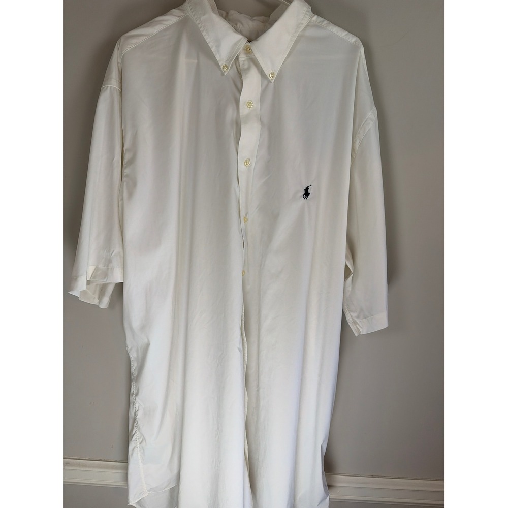 Polo Ralph Lauren Performance Shirt Mens 3XLT White Short Sleeve Button Down